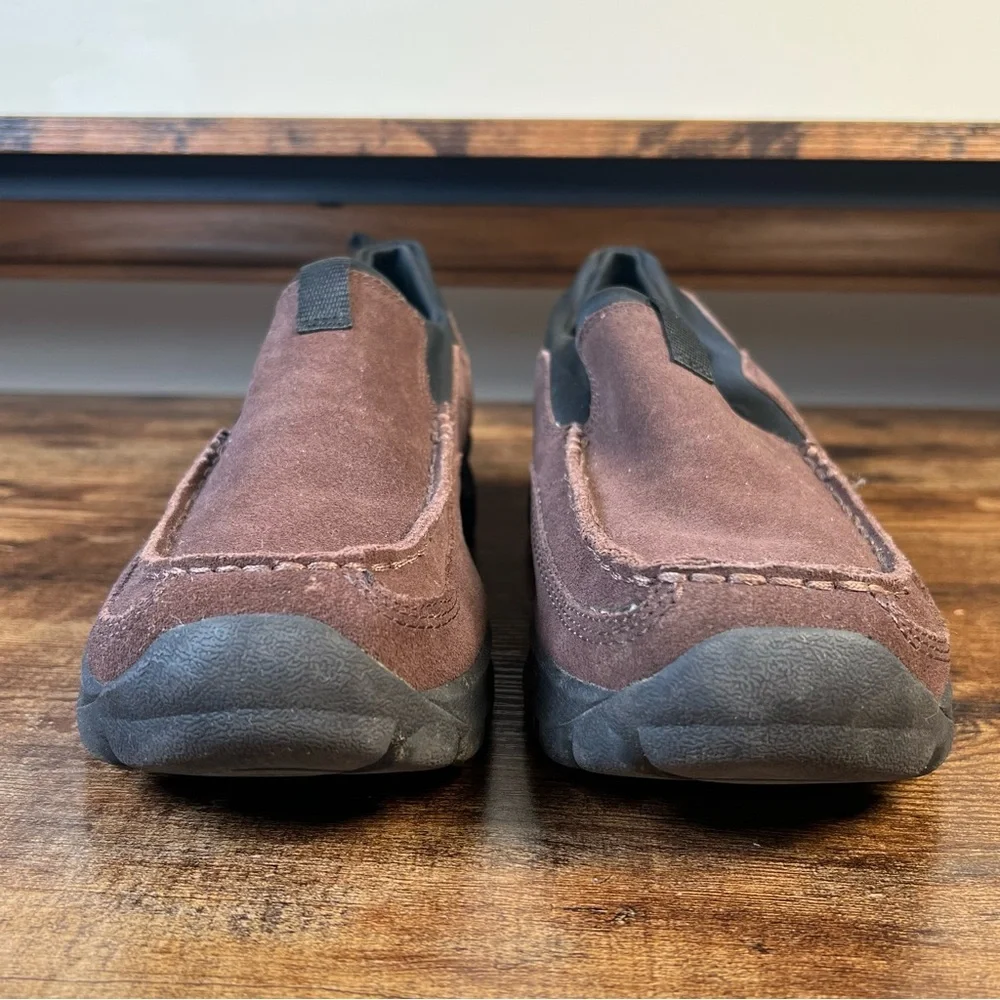 Lands End Suede Shoes Brown Slip On Rugged Sole Casual Men's 8